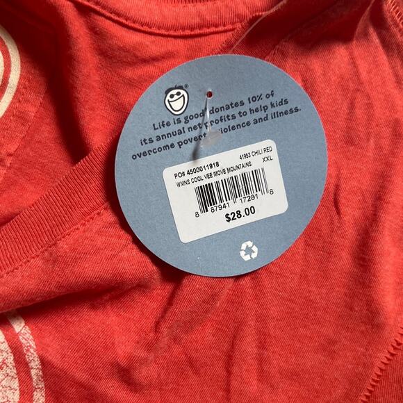 NWT Life Is Good Red Women T-Shirt Size 2XL - Picture 3 of 6